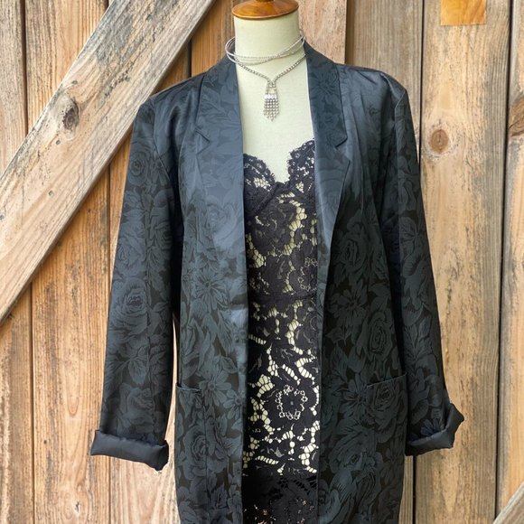 PINK AND GREEN JACQUARD BLAZER
